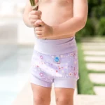 Бански за бебе , бебешки бански за плуване  SplashAbout Happy Nappy Англия неопрен  Люляк - Image 2