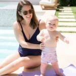 Бански за бебе , бебешки бански за плуване  SplashAbout Happy Nappy Англия неопрен  Люляк - Image 3