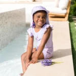 Бебешка шапка с 50+ UV защита Splash About Англия , легионерска шапка размер  Люляк - Image 3