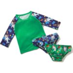 Плажен сет 3 части блуза  и  2 памперсa бански Bambino Mio с UPF 40+  6-12m Ocean - Image 3